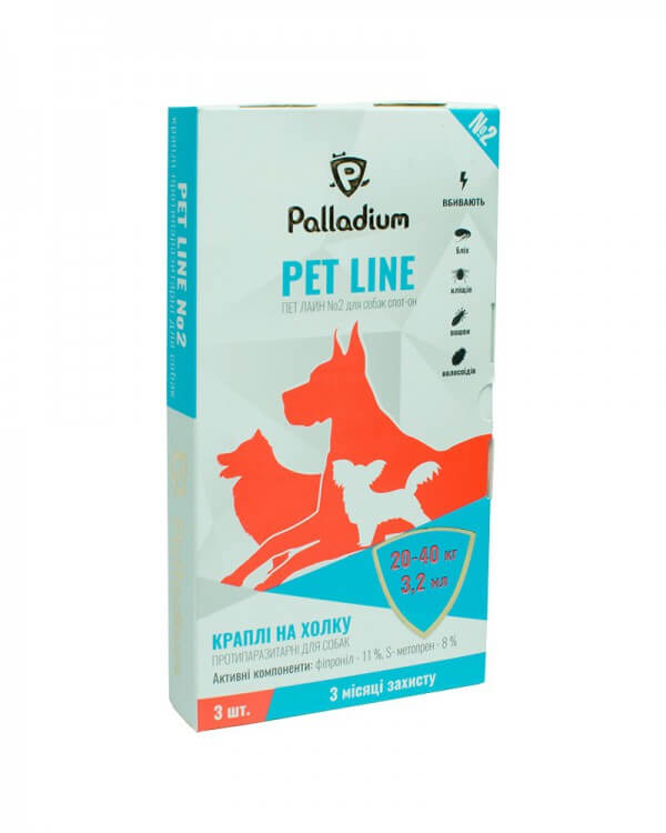 Краплі від бліх та кліщів Palladium Pet-Line №2 для собак 20-40 кг