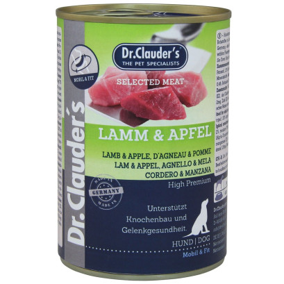 Вологий корм для собак Dr.Clauder's Selected Meat Lamb & Apple з ягням та яблуком 400 г