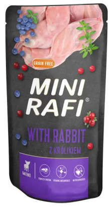 Беззерновий вологий корм для собак малих порід Dolina Noteci Rafi Mini з кроликом 150 г