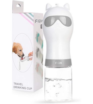Пляшка Fida Travel Cup для напування тварин 330 мл сіра