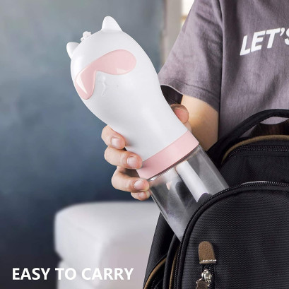 Пляшка Fida Travel Cup для напування тварин 330 мл рожева