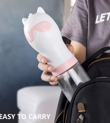 Пляшка Fida Travel Cup для напування тварин 330 мл рожева