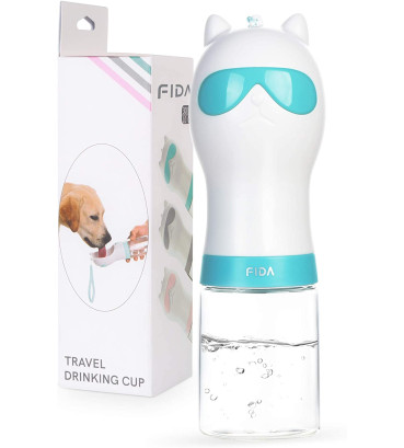 Пляшка Fida Travel Cup для напування тварин 330 мл блакитна