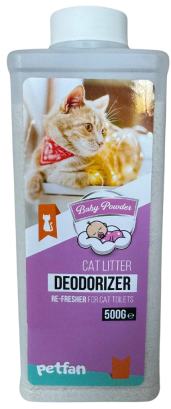 Дезодоратор Petfan для котячого туалету з ароматом дитячої пудри, 500 г