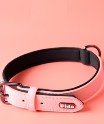 Ошийник для собак Fida Collar leash L 38-48 см рожевий