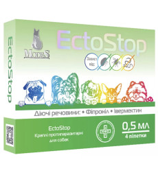 Краплі Modes EctoStop протипаразитарні для собак вагою до 4 кг, 0.5 мл, ціна за 4 піпетки
