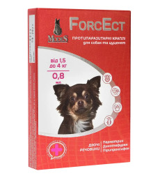 Краплі протипаразитарні Modes ForcEct ФорсЕкт для собак вагою 1.5-4 кг, 0.8 мл, 3 піпетки