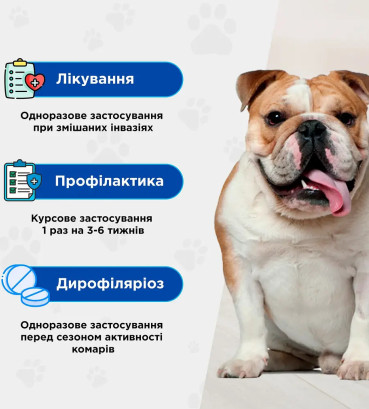 Протипаразитарна таблетка Modes Квадромідас проти бліх і кліщів та гельмінтів для собак вагою 2-4 кг, 0.2 г, 1 табл