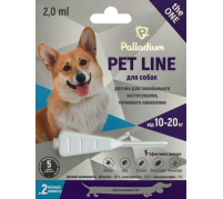 Краплі на холку від бліх, кліщів і гельмінтів Palladium Pet Line the One для собак вагою від 10 до 20 кг