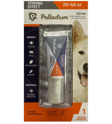 Краплі на холку проти бліх, кліщів і комарів Palladium Strong Effect для собак вагою 20-40 кг