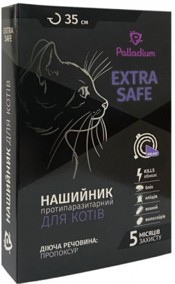 Нашийник від бліх та кліщів Palladium Extra Safe для кішок та собак дрібних порід 35 см Фіолетовий