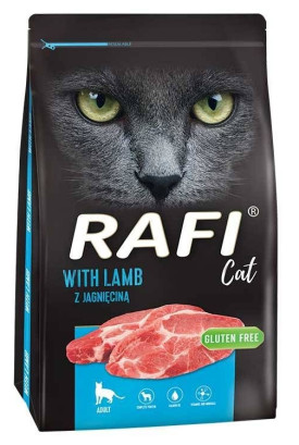 Сухий корм для дорослих котів Rafi Сat з ягням 7 кг