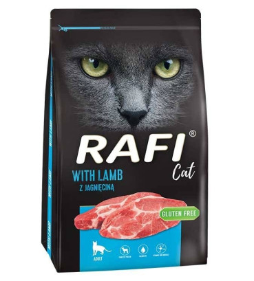 Сухий корм для дорослих котів Rafi Сat з ягням 7 кг