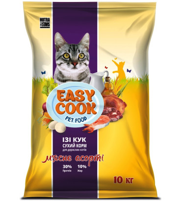 Сухий корм Nutra 5 stars, Easy Cook CAT для котів м'ясне асорті 10 кг