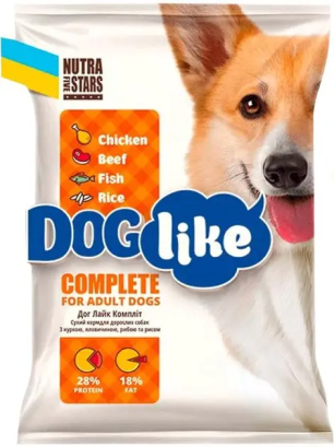 Сухий корм Nutra 5 stars, Dog like Complete для собак з куркою телятиною рибою та рисом 10 кг