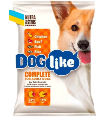 Сухий корм Nutra 5 stars, Dog like Complete для собак з куркою телятиною рибою та рисом 10 кг