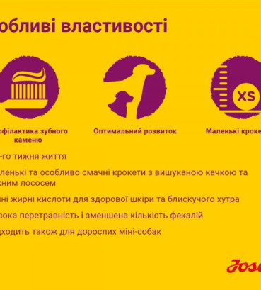 Сухий корм для цуценят малих порід Josera MiniJunior з качкою і рисом 900 г