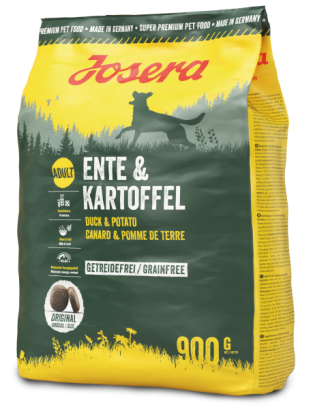 Сухий корм для дорослих собак JOSERA Ente & Kartoffel беззерновий з м'ясом качки 900 г
