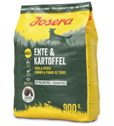 Сухий корм для дорослих собак JOSERA Ente & Kartoffel беззерновий з м'ясом качки 900 г