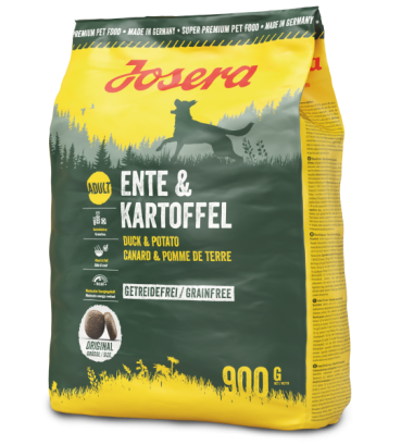 Сухий корм для дорослих собак JOSERA Ente & Kartoffel беззерновий з м'ясом качки 900 г