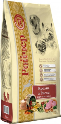 Гіпоалергенний сухий корм Ройчер для собак кролик з рисом 7.5 кг