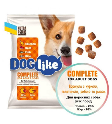 Сухий корм Nutra 5 stars, Dog like Complete для собак з куркою телятиною рибою та рисом 10 кг