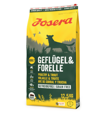 Сухий безерновой корм для собак Josera Geflugel & Forelle з домашньою птицею і фореллю 12,5 кг