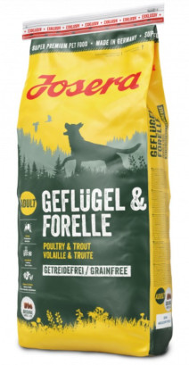 Сухий безерновой корм для собак Josera Geflugel & Forelle з домашньою птицею і фореллю 15 кг
