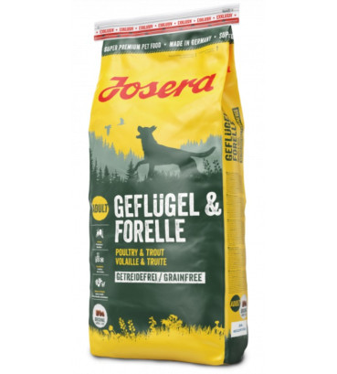 Сухий безерновой корм для собак Josera Geflugel & Forelle з домашньою птицею і фореллю 15 кг