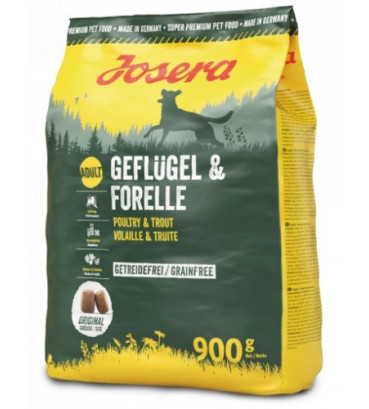 Сухий корм Josera Adult Geflugel & Forelle для дорослих і активних собак, з м'ясом птиці і форелі 900 г