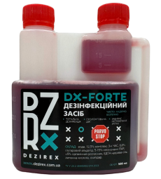 Засіб для дезінфекції Dezirex Forte PARVOSTOP для тваринницьких об'єктів та приміщень, 500 мл