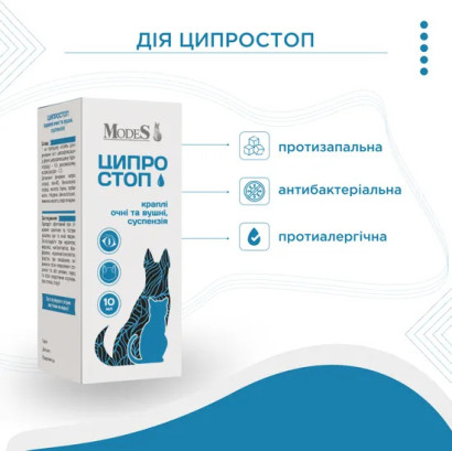 Краплі для очей і вух Modes Ципростоп, суспензія, 10 мл