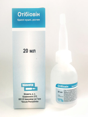 Отібіовін (Otibiovin) 20 мл - Вушні Краплі для собак і кішок