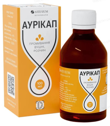 Розчин Arterium Аурікап для чищення вух у собак і котів, 100 мл
