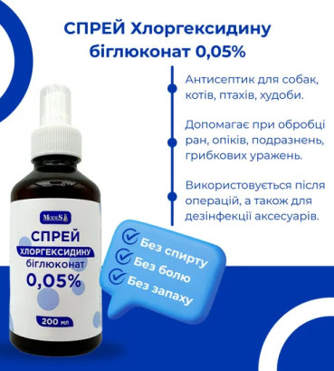 Спрей хлоргексидину біглюконат 0,05%, Modes, для тварин, 200 мл