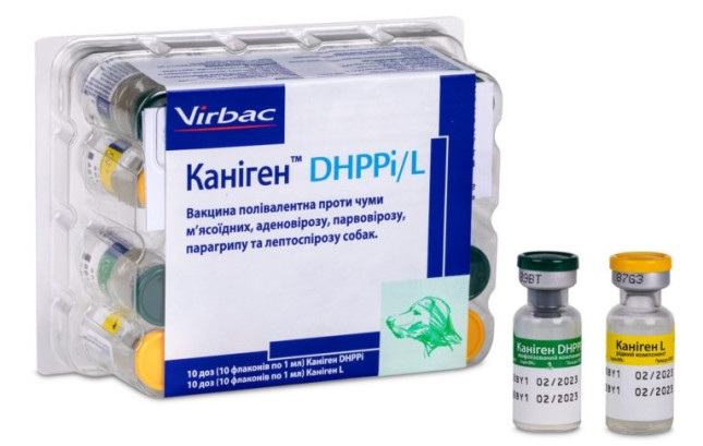Вакцина Virbac Каніген DHPPi/L  для собак 1 доза
