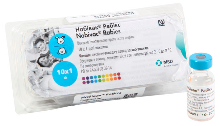 Вакцина Nobivac Rabies Нобівак Рабіес для собак та котів 1 доза