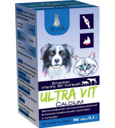 Вітамінно-мінеральний комплекс ModeS Ultra Vit Calcium для котів та собак з кальцієм 140 таблеток по 0.5 г