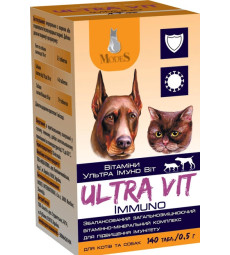 Вітамінно-мінеральний комплекс ModeS Ultra Immuno Vit для котів та собак 140 таблеток по 0.5 г