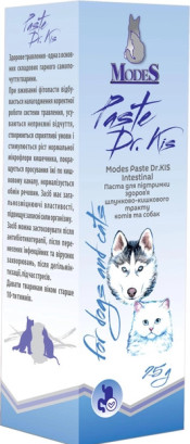 Паста для котів та собак Modes Dr.KIS Intestinal для підтримки здоров'я шлунково-кишкового тракту 50 г