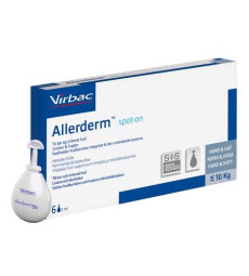 Virbac (Вірбак) Allerderm Spot-on - Краплі Аллердерм для лікування дерматитів різної етіології у собак і котів до 10 кг 6x2 мл