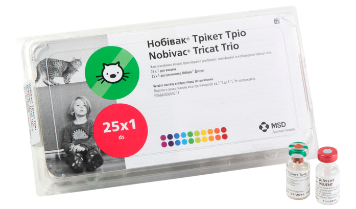 Вакцина Nobivac TricatTrio Нобівак ТріКетТріо для котів 1 доза