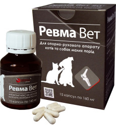 Фітокомплекс Amma Ревма Вет для опорно-рухового апарату котів і собак малих порід 15 капсул