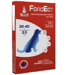 Краплі Modes ForcEct протипаразитарні для собак вагою 20-40 кг, 2.5 мл, ціна за 3 піпетки
